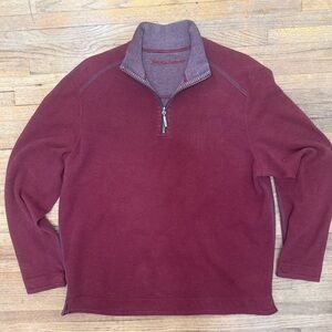 Tommy Bahama Burgundy Reversible Zip-Up Sweater
